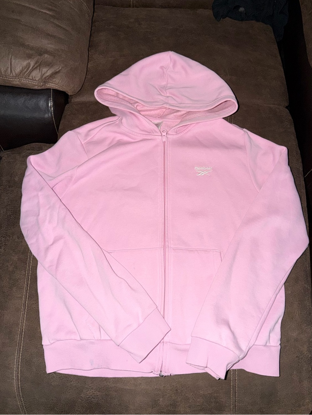 Reebok Light Pink Kids Full-Zip Hoodie Jacket